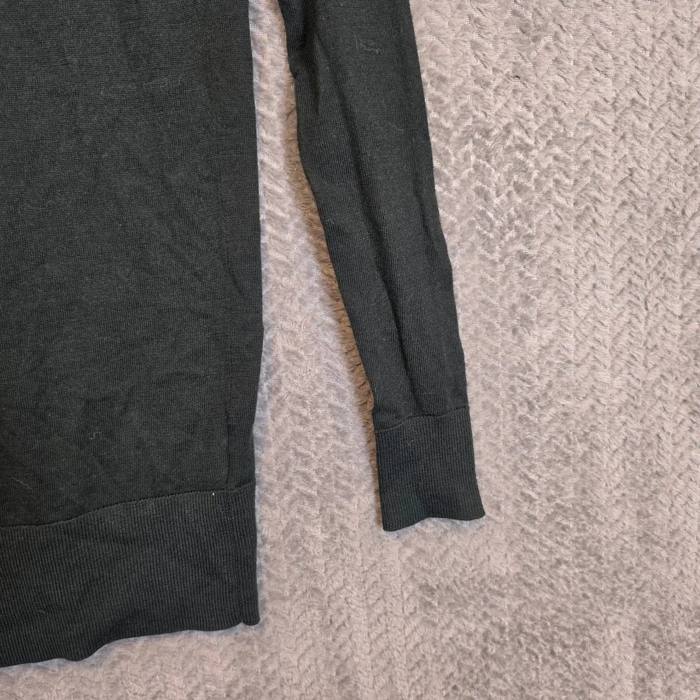 LOFT Womens Forest Green Wool Blend V-Neck Button Front Cardigan Sweater Small